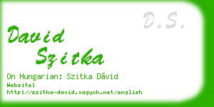 david szitka business card
